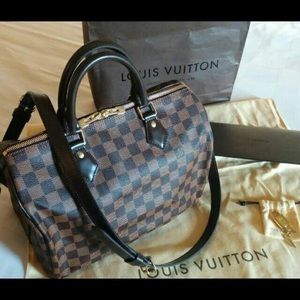 Brand New Authentic Louis Vuitton (LV) Speedy Bandouliere 30 Damier Ebene
